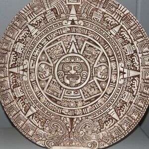 NWT original hand carved Mayan calendar on stone 9 inches - 10 in height